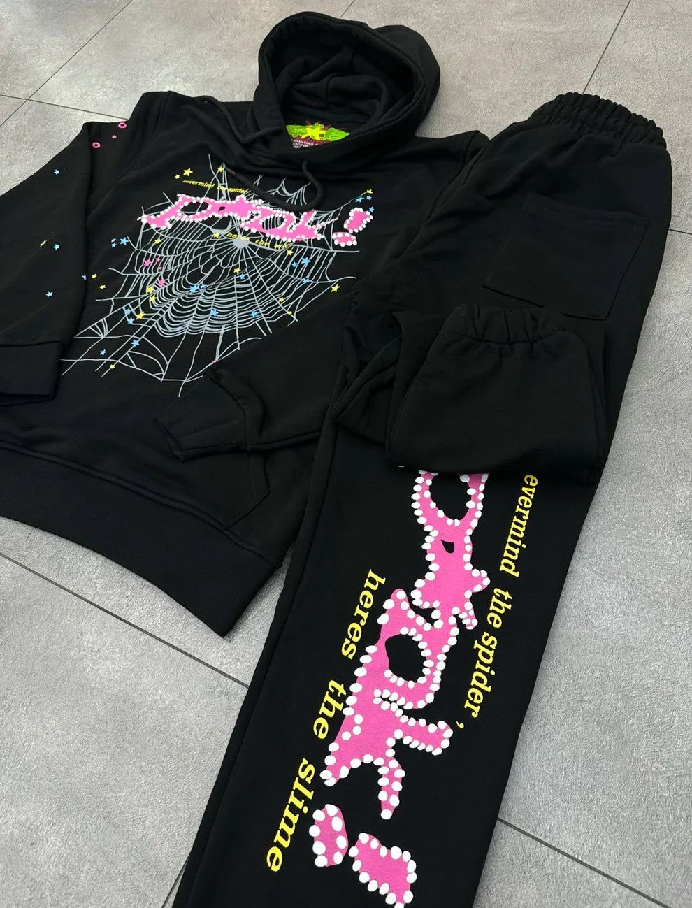 Sp5der pink tracksuit